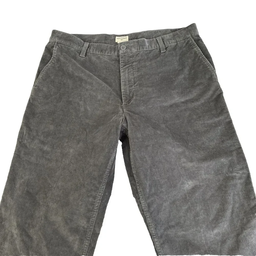 Mens Dockers Straight Fit Corduroy‎ Pants Size 36x29 Gray Preppy